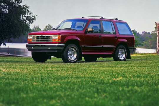 Front/Side  of Ford Explorer 4.0 V6 OHV 4WD Automatic, 162hp, 1994 