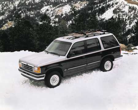 Front/Side  of Ford Explorer 4.0 V6 OHV 4WD Automatic, 157hp, 1991 
