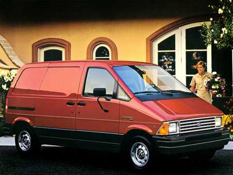 Front/Side  of Ford Aerostar Cargo Van 2.8 V6 Automatic, 117hp, 1986 