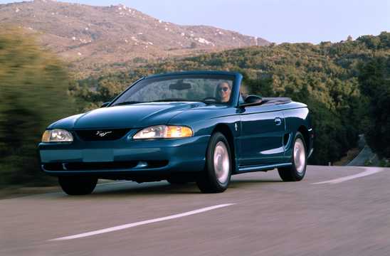Front/Side  of Ford Mustang SVT Cobra Convertible Manual, 309hp, 1996 