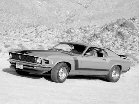 Front/Side  of Ford Mustang Boss 302 Manual, 294hp, 1970 
