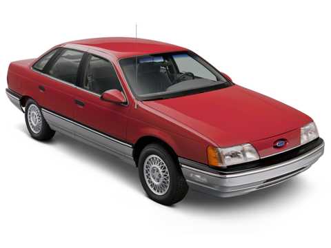 Front/Side  of Ford Taurus 3.0 V6 Automatic, 142hp, 1986 