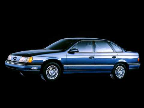 Front/Side  of Ford Taurus 3.0 V6 Automatic, 142hp, 1986 