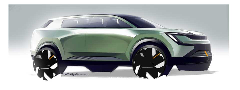 Front/Side  of Škoda Vision 7S Concept Concept, 2023 