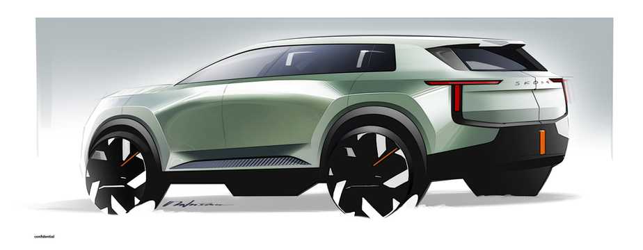 Back/Side of Škoda Vision 7S Concept Concept, 2023 
