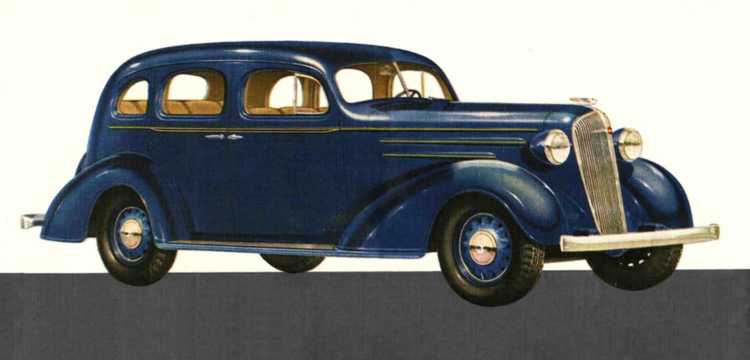 Fram/Sida av Chevrolet Standard Sedan 3.4 Manuell, 80hk, 1936 