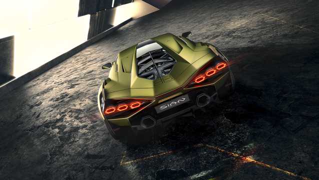 Back of Lamborghini Sián 6.5 V12 ISR, 819hp, 2020 