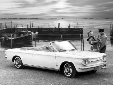 Front/Side  of Chevrolet Corvair Monza Convertible 2.4 H6 82hp, 1963 