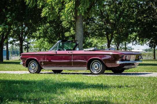 Back/Side of Chevrolet Corvair Monza Convertible 2.4 H6 82hp, 1963 