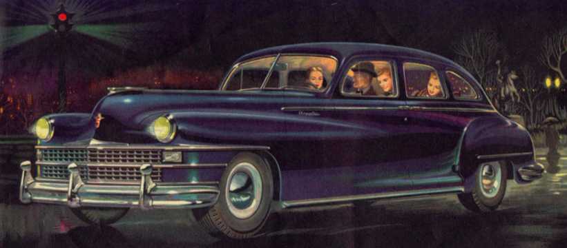 Fram/Sida av Chrysler Royal 4-dörrars Sedan 4.1 Presto-Matic, 116hk, 1946 