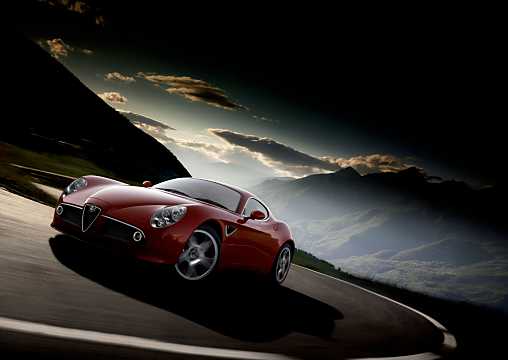 Front/Side  of Alfa Romeo 8C Competizione 4.7 V8 Q-Select, 450hp, 2007 