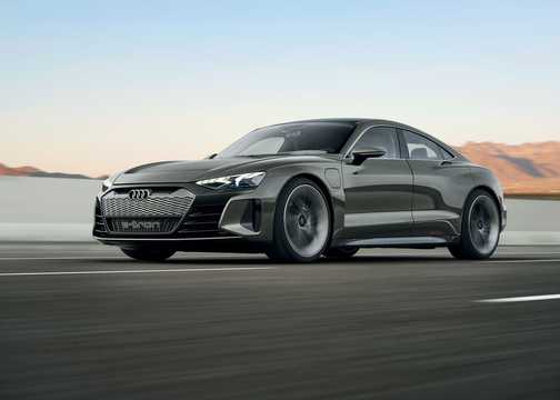 Front/Side  of Audi e-tron GT 90 kWh quattro, 590hp, 2019 
