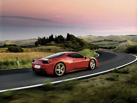 Back/Side of Ferrari 458 Italia 4.5 V8  DCT, 570hp, 2010 