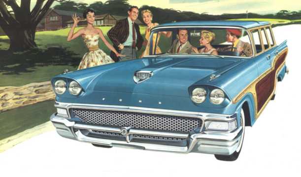 Fram/Sida av Ford Country Squire 1958 