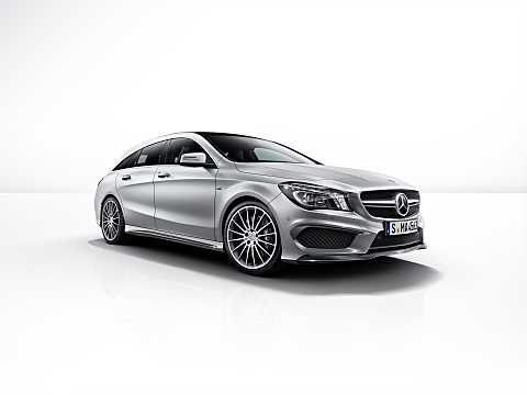 Front/Side  of Mercedes-Benz CLA 45 AMG 4MATIC Shooting Brake , 360hp, 2015 