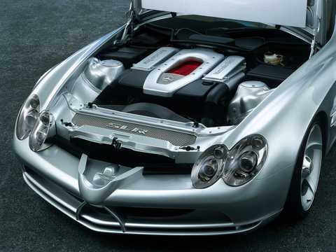 Engine compartment  of Mercedes-Benz Vision SLR 5.4 V8 Automatic, 565hp, 1999 