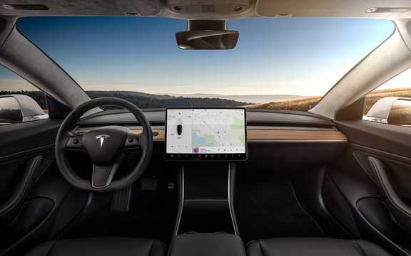 Interior of Tesla Model 3 2018 