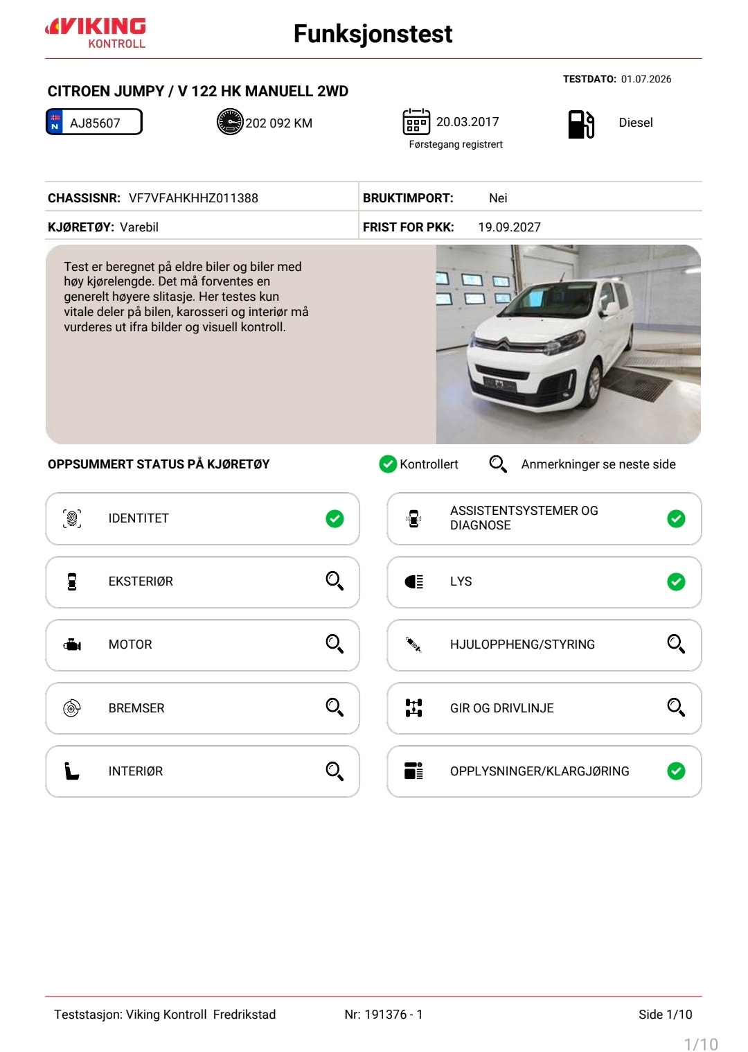 Citroën Jumpy Van 2.0 BlueHDi 120 Manual, 6-trins, 122ps, 2017
