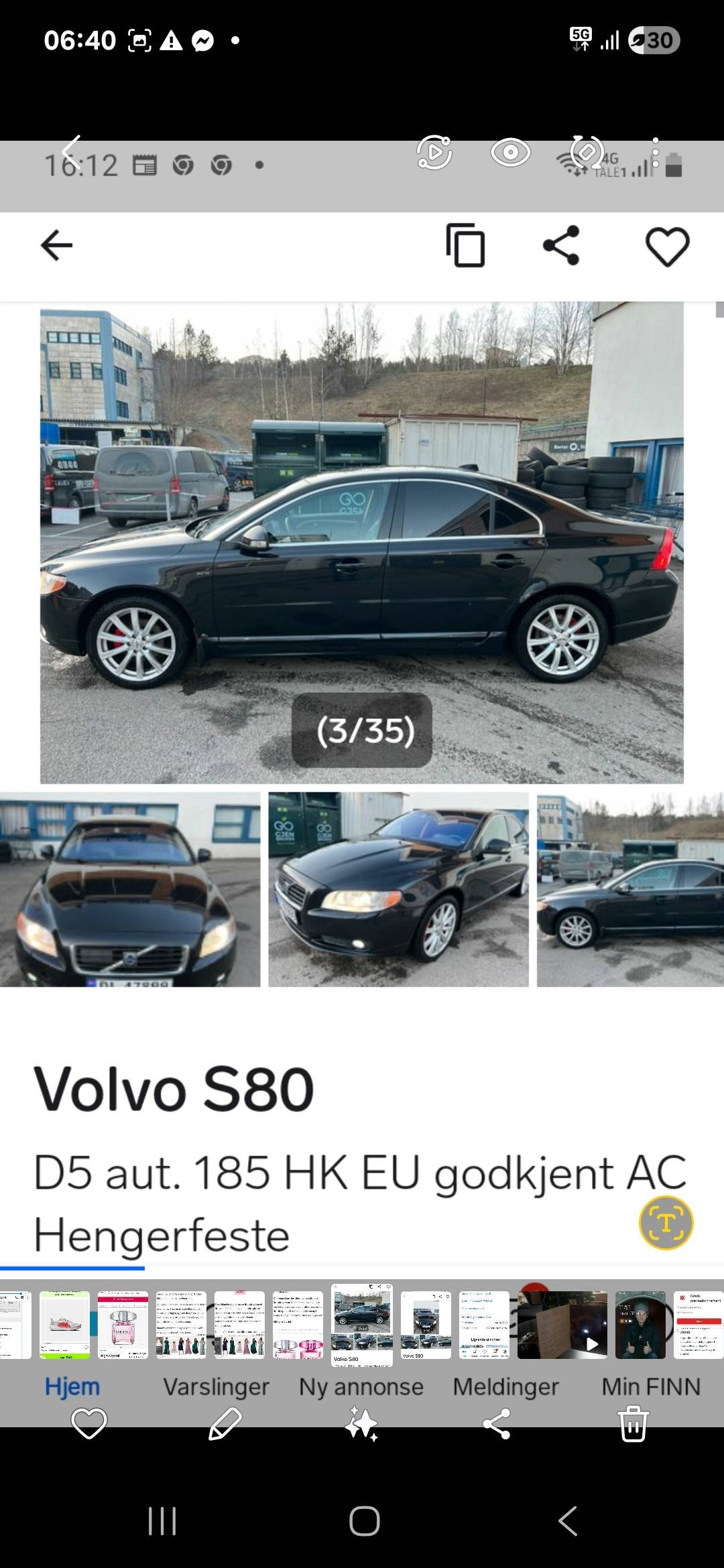 Volvo S80 D5 Geartronic, 6-trins, 185ps, 2007