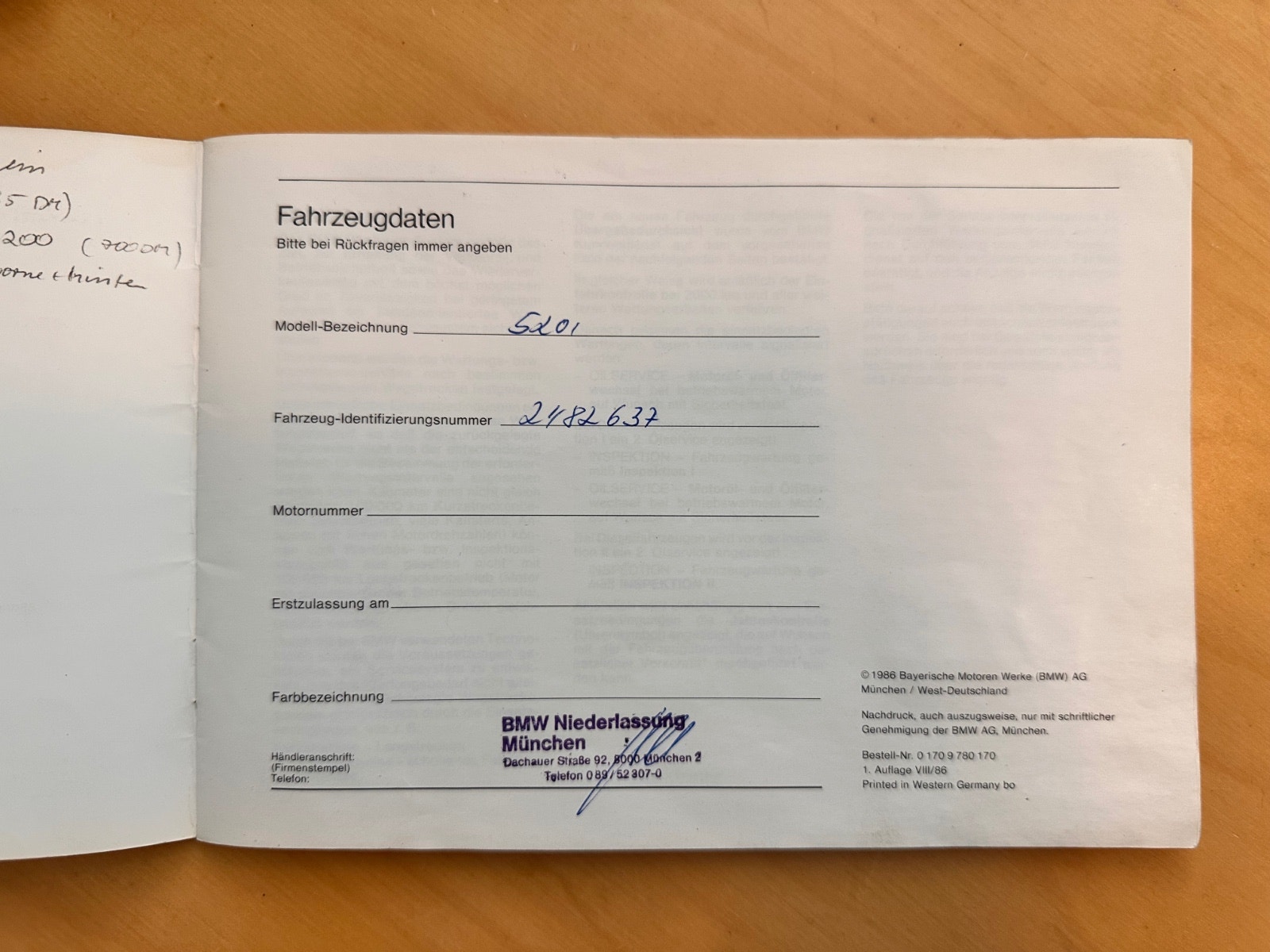 BMW 520i Manuell, 5-trinn, 129hk, 1987
