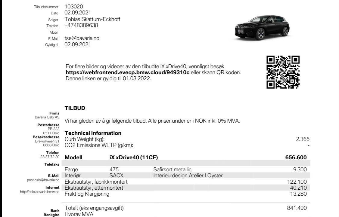 BMW iX xDrive40, 326ps, 2022