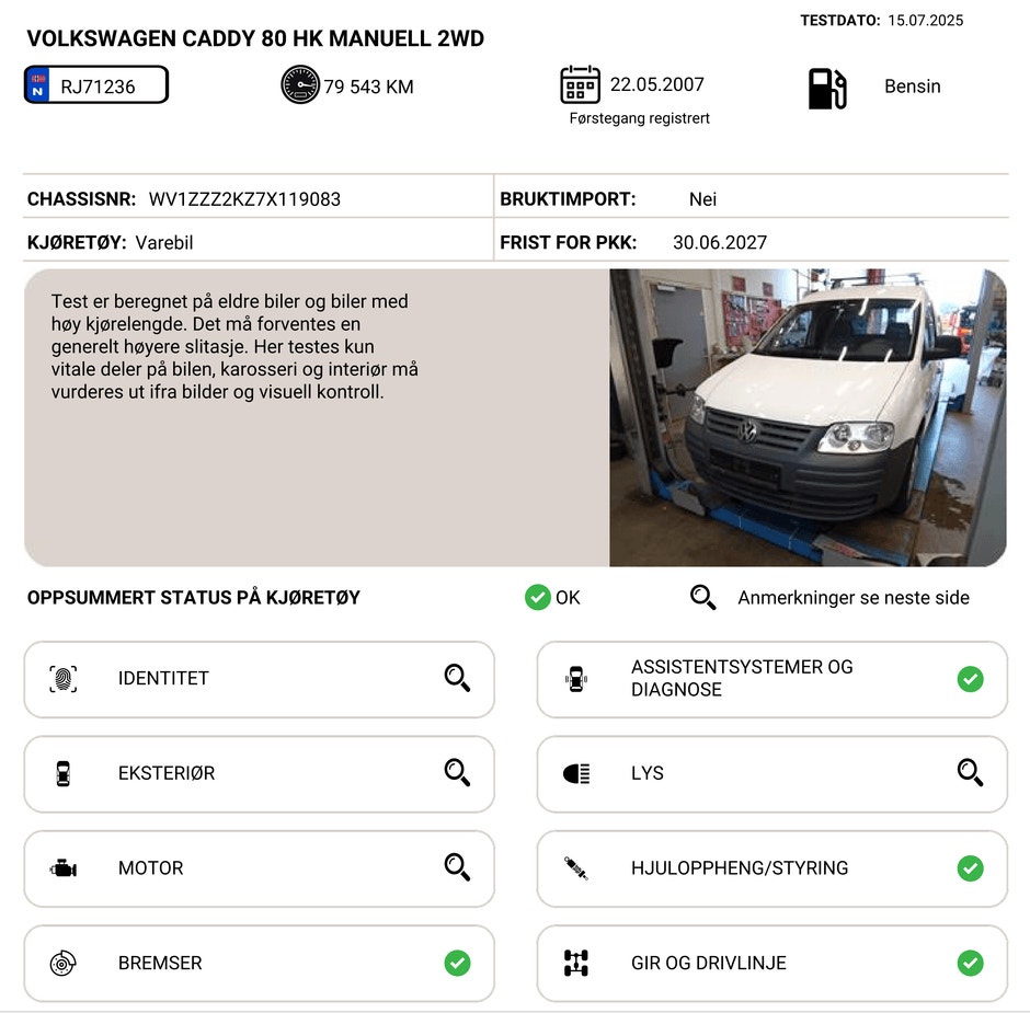 Volkswagen Caddy Panel Van 1.4 Manual, 5-trins, 80ps, 2007