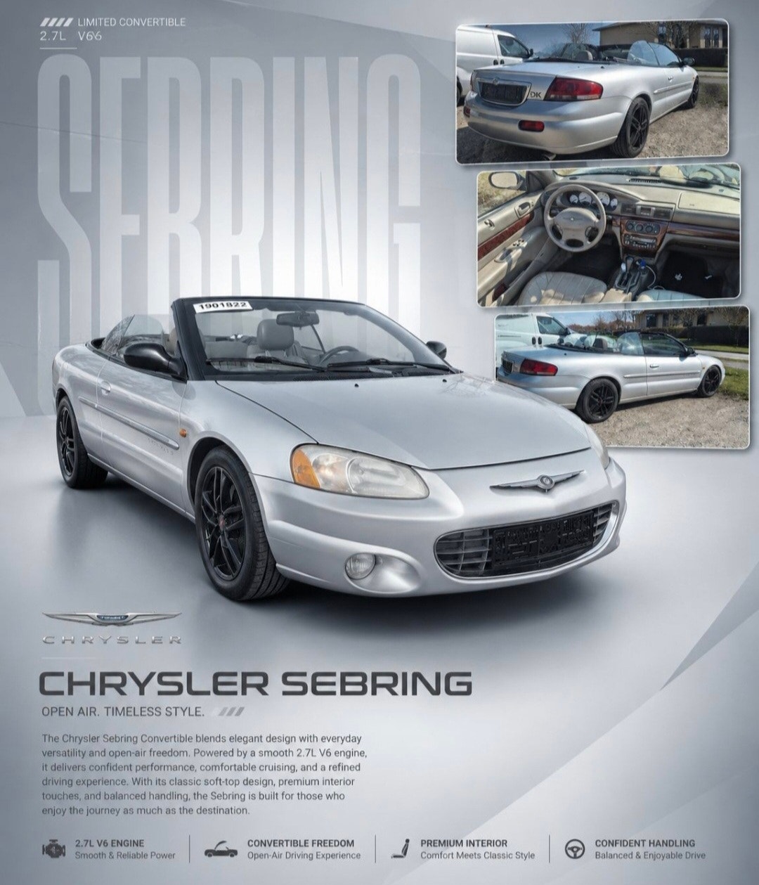Chrysler Sebring Convertible 2.7 V6 Automatic, 203hp, 2001