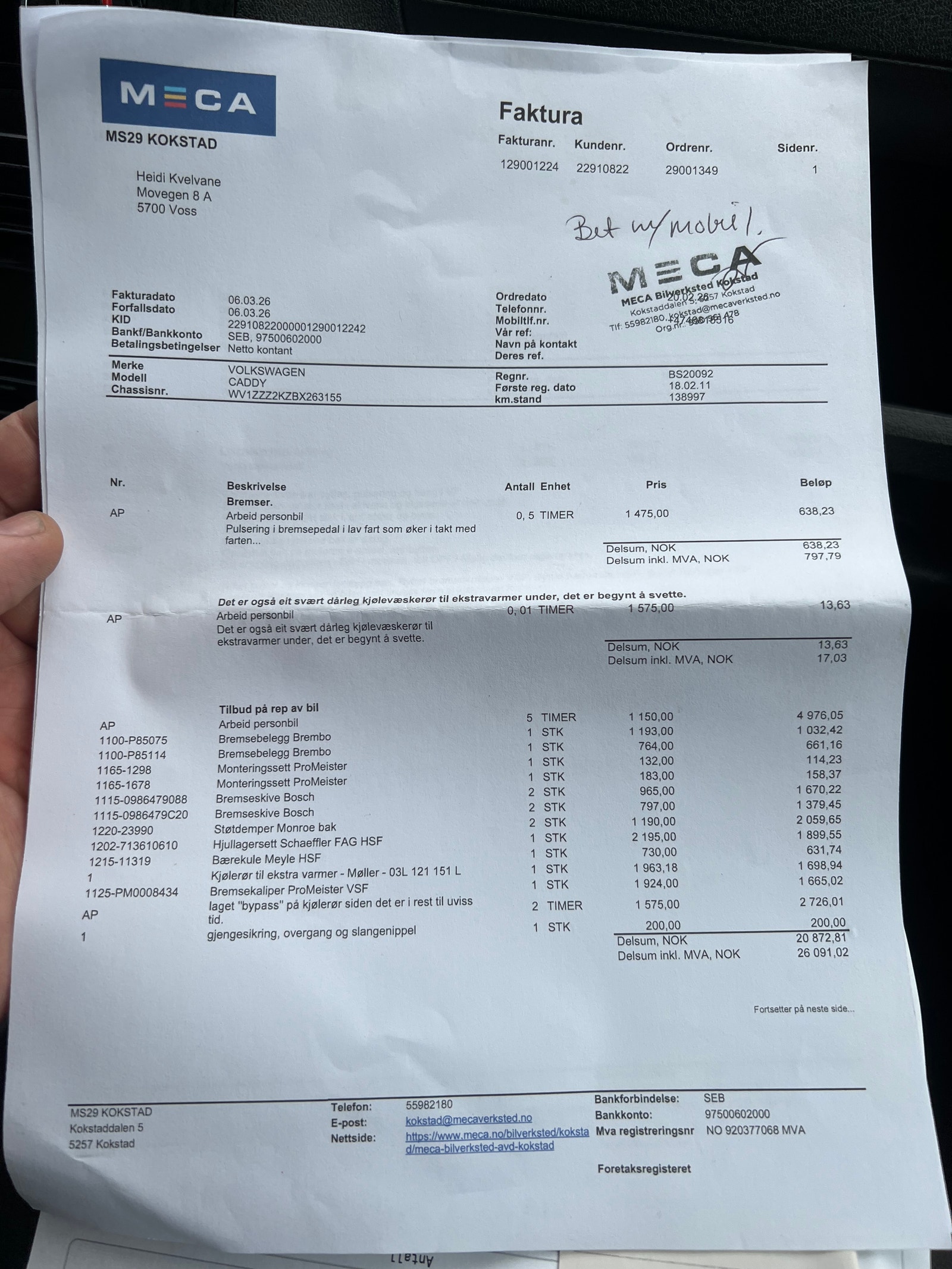 Volkswagen Caddy Maxi Panel Van 1.6 TDI BMT DPF Manual, 5-trins, 102ps, 2011