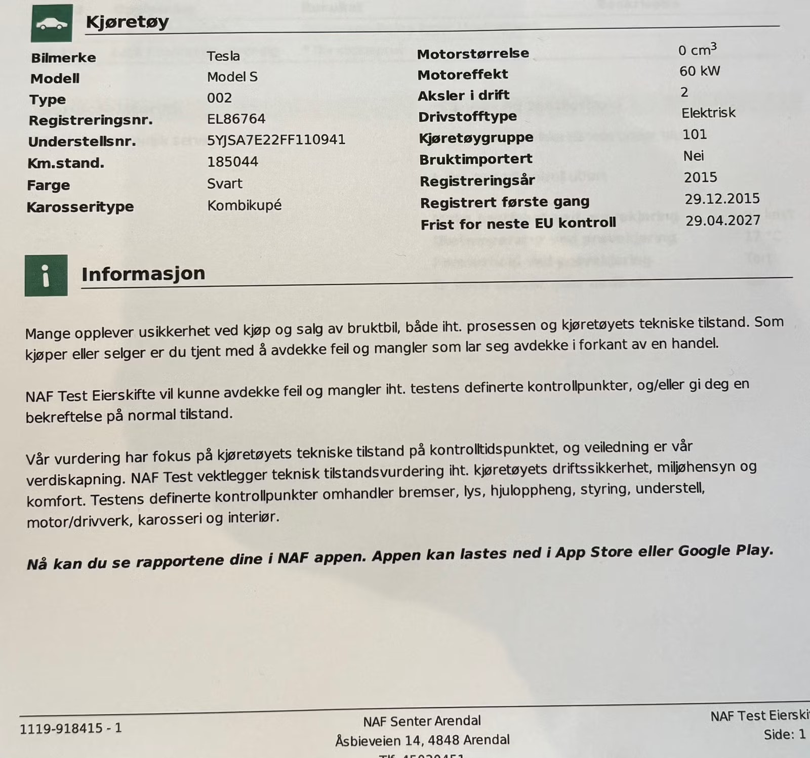 Tesla Model S 70D, 333ps, 2015