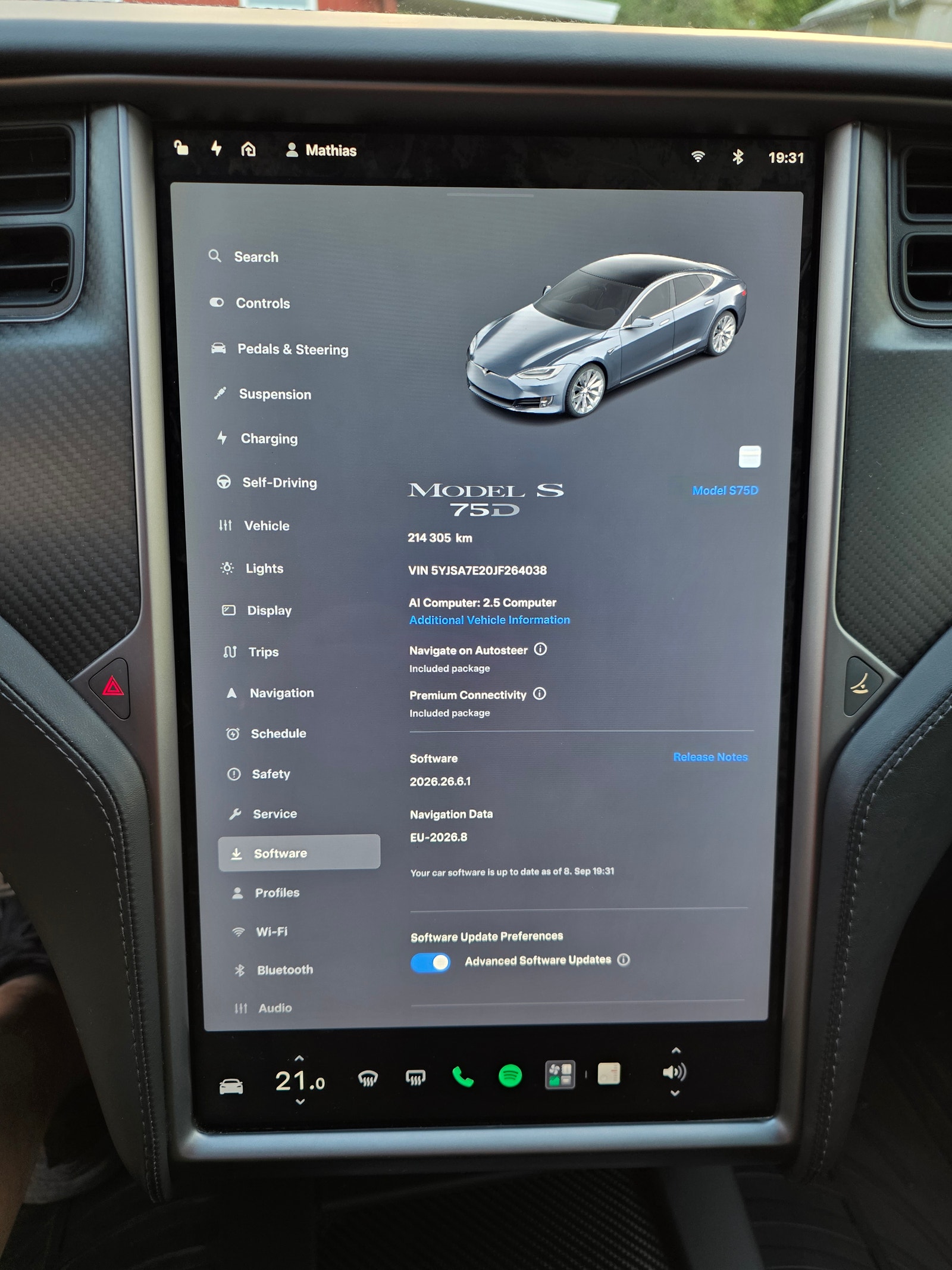 Tesla Model S 75D, 525ps, 2018