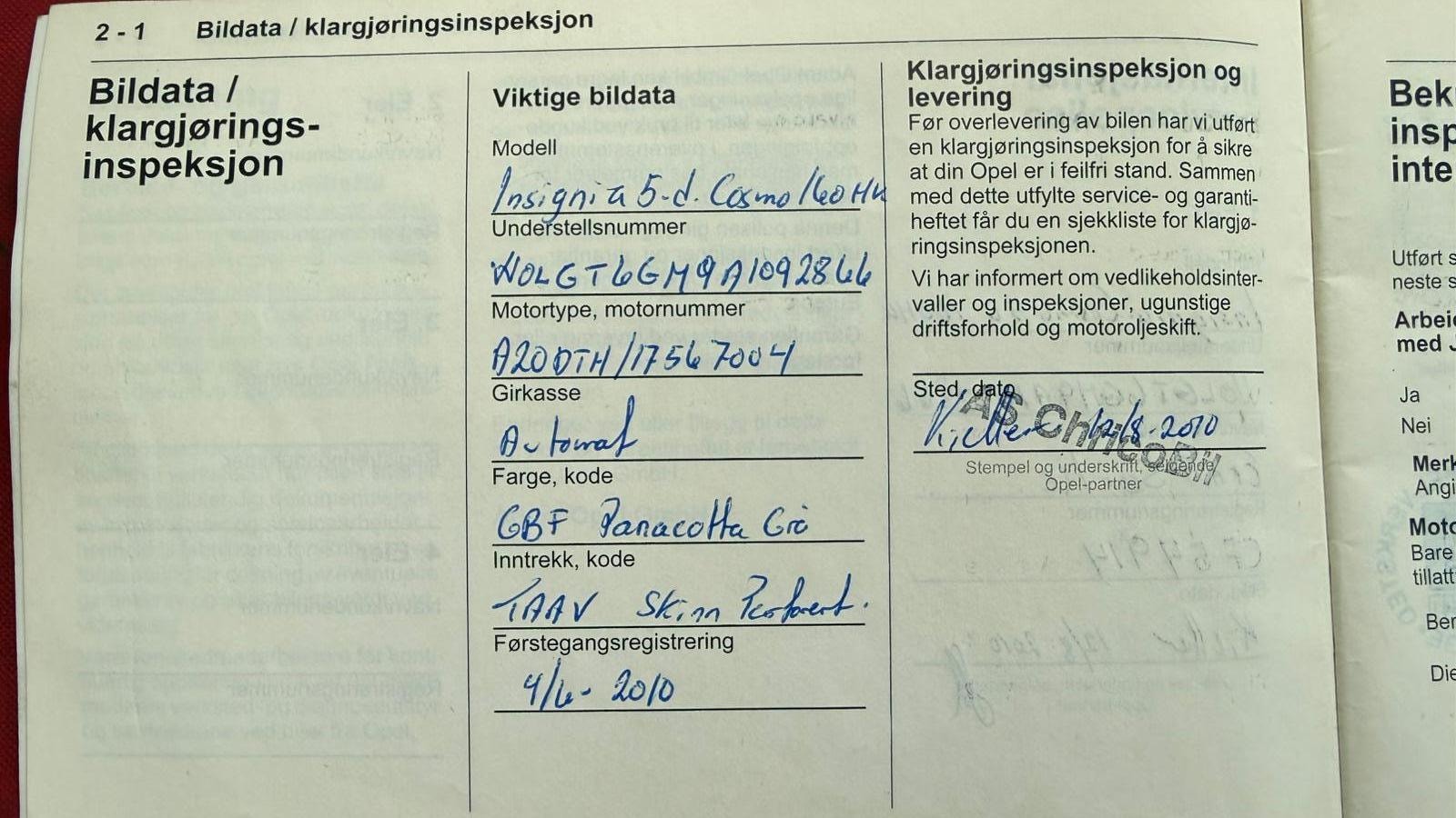 Opel Insignia 2.0 CDTI Automatic, 6-trins, 160ps, 2010