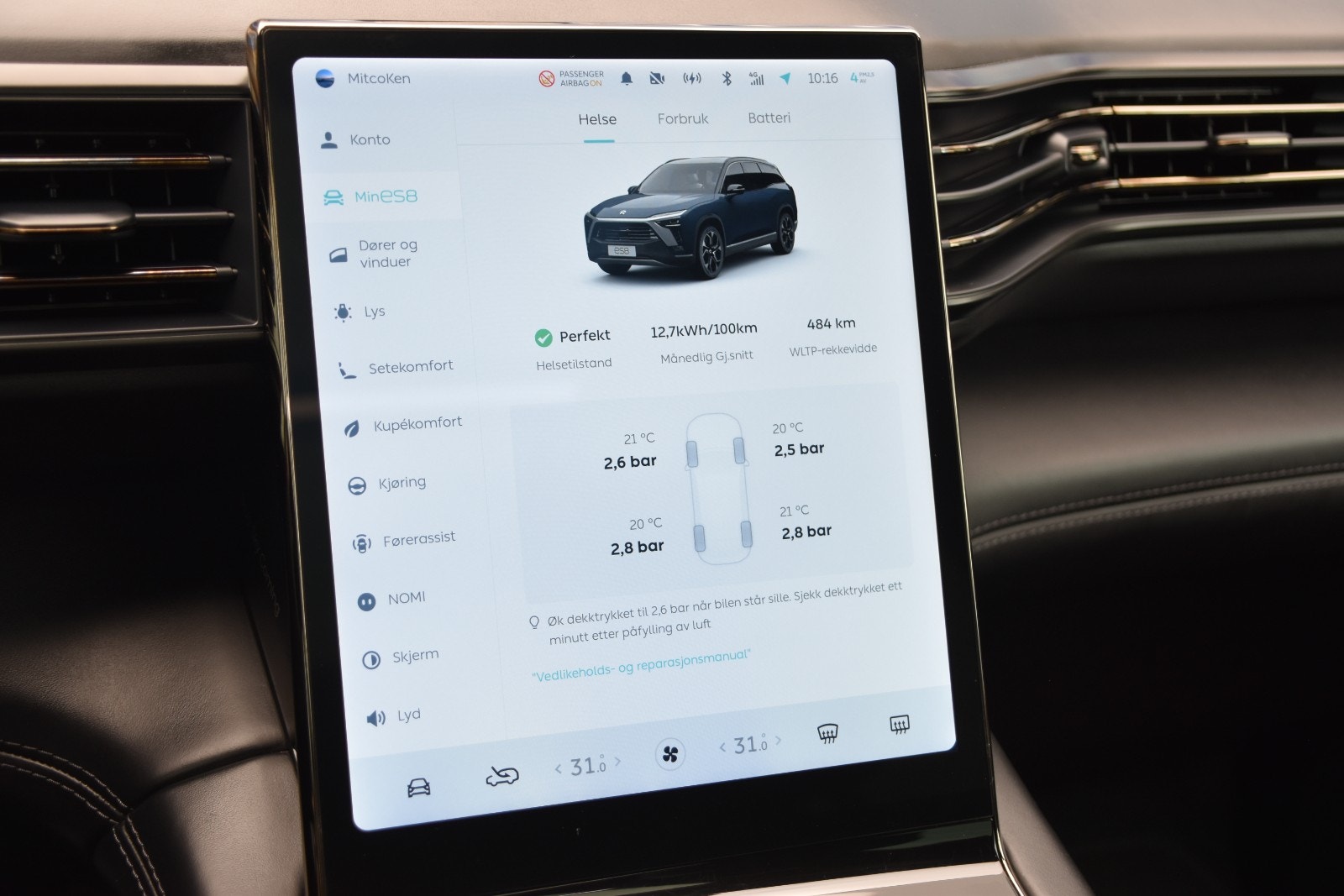 NIO ES8 Long Range, 544hp, 2021