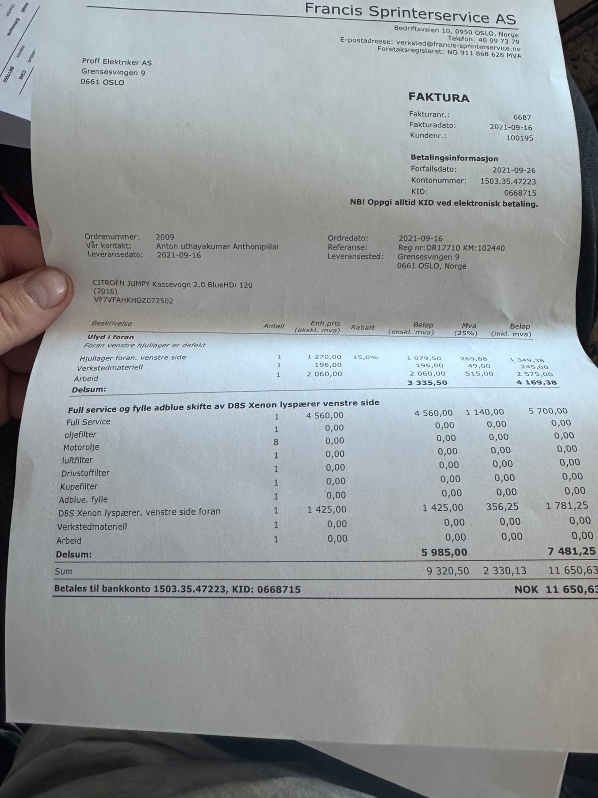 Citroën Jumpy Van 2.0 BlueHDi 120 Manual, 6-trins, 122ps, 2016