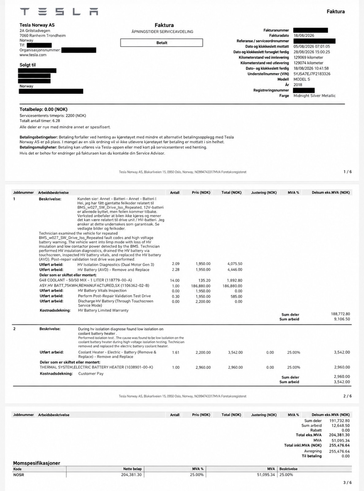 Tesla Model S 75D, 525ps, 2018