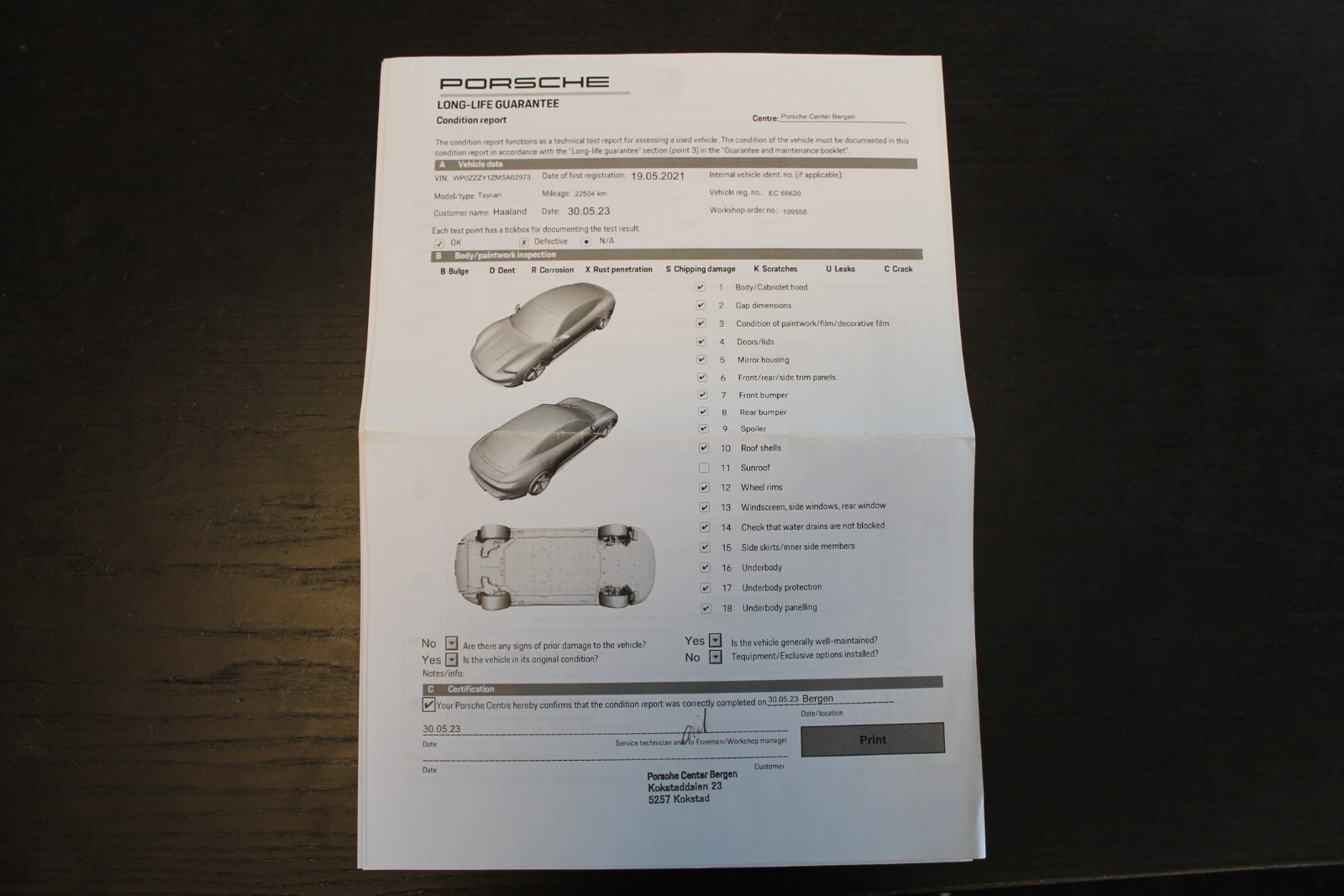 Porsche Taycan Direct Drive/automatisk, 2-trinn, 326hk, 2021