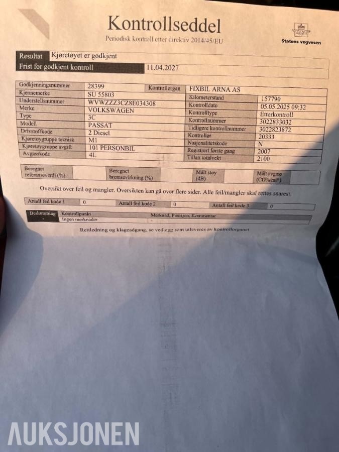 Volkswagen Passat Variant 1.9 TDI DPF Manual, 5-trins, 105ps, 2008