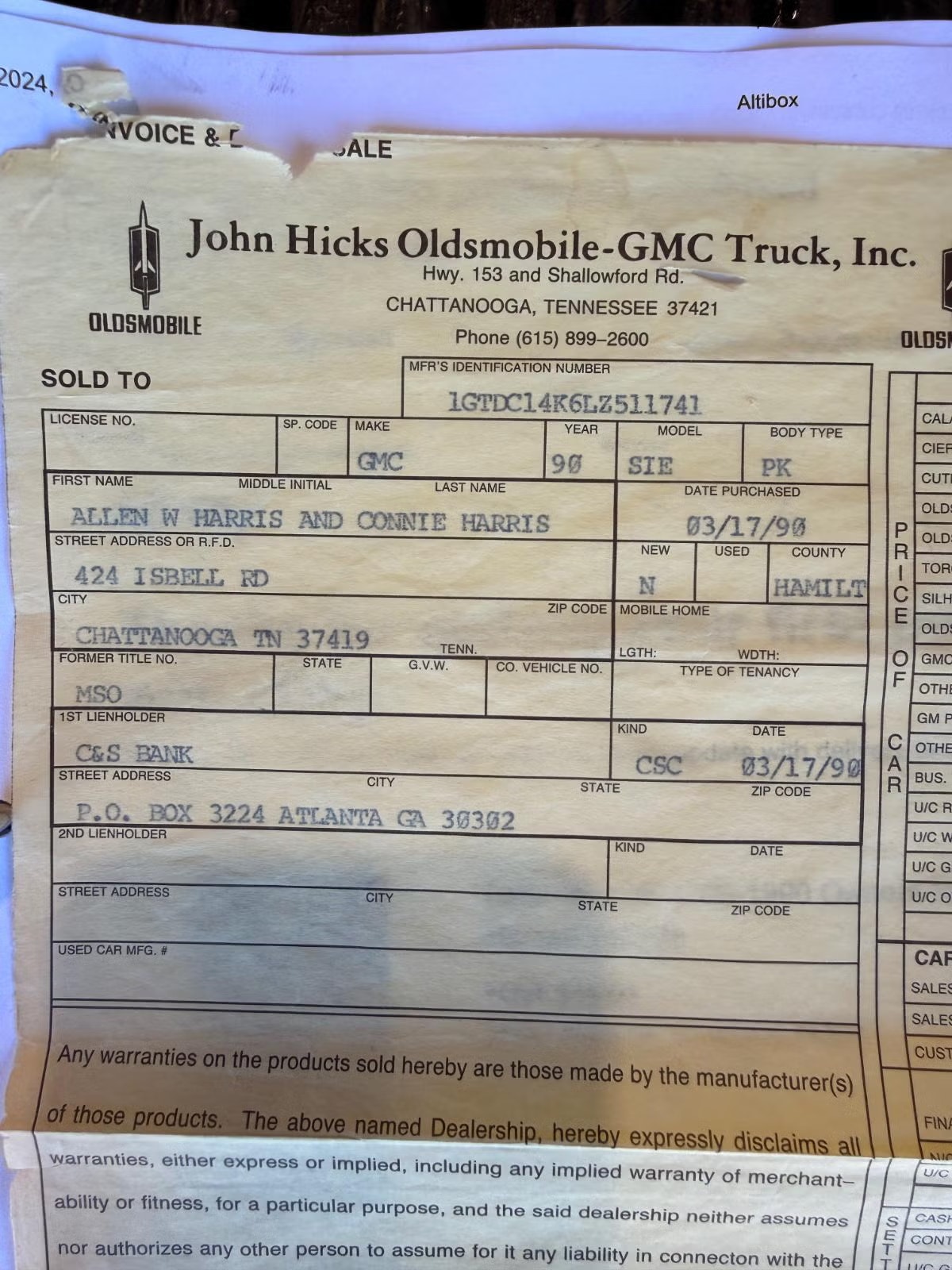 GMC Sierra C1500 Regular Cab 5.7 V8 Hydra-Matic, 4-trins, 213ps, 1990