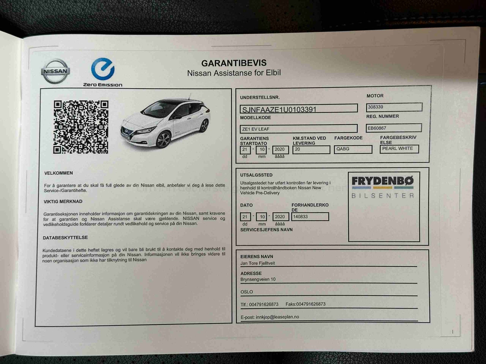 Nissan Leaf e+, 217ps, 2020