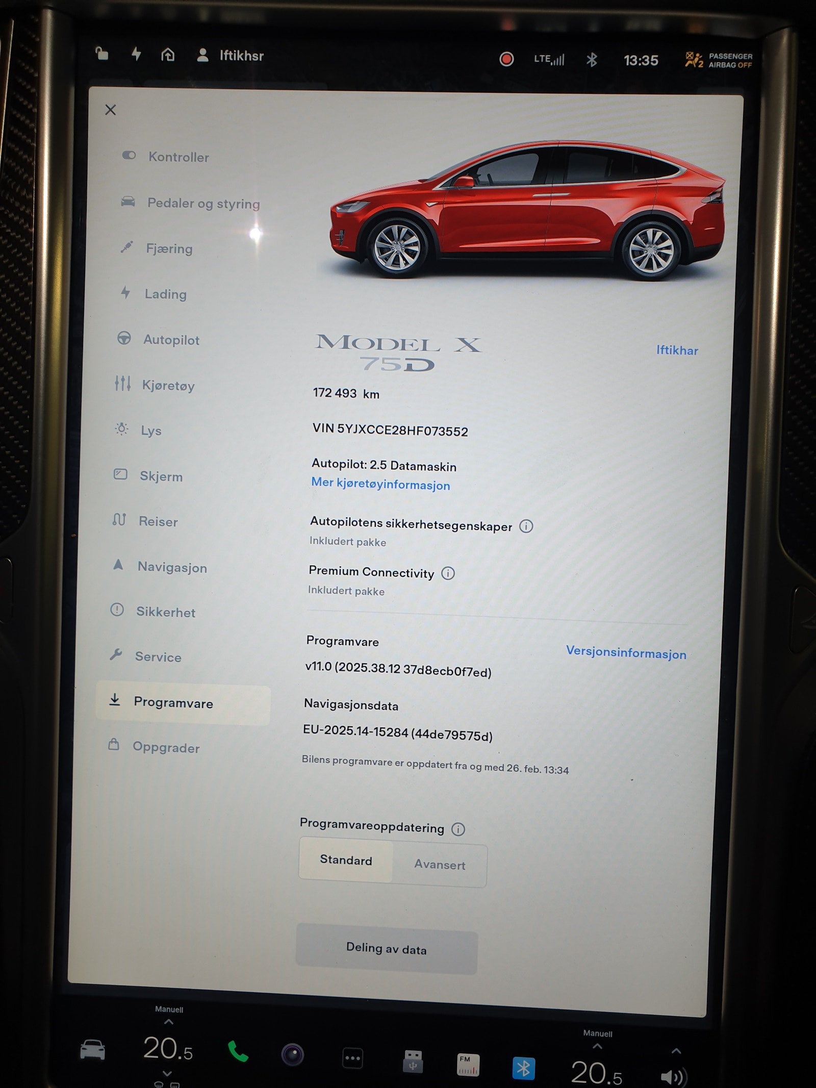 Tesla Model X 75D, 525hp, 2017