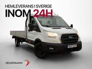 Ford Transit 350 FLAKBIL LÅNGFLAK Värmare Drag CARPLAY Moms