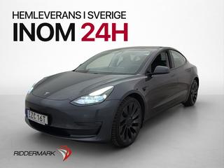 Tesla Model 3 Performance Värmepump Autopilot Svensksåld