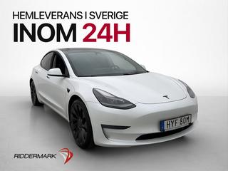 Tesla Model 3 Performance AWD 513hk Pano AP Kamera Skinn